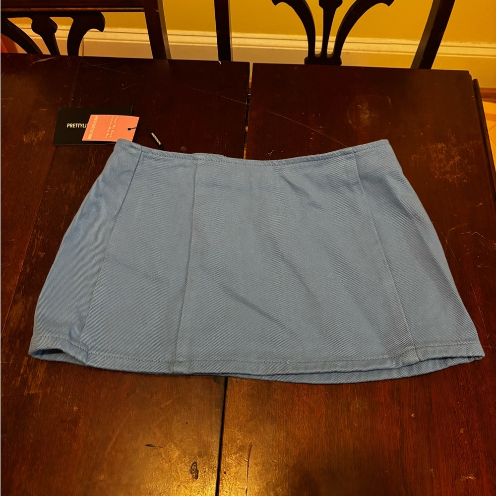 PrettyLittleThing Blue Mini Skirt
